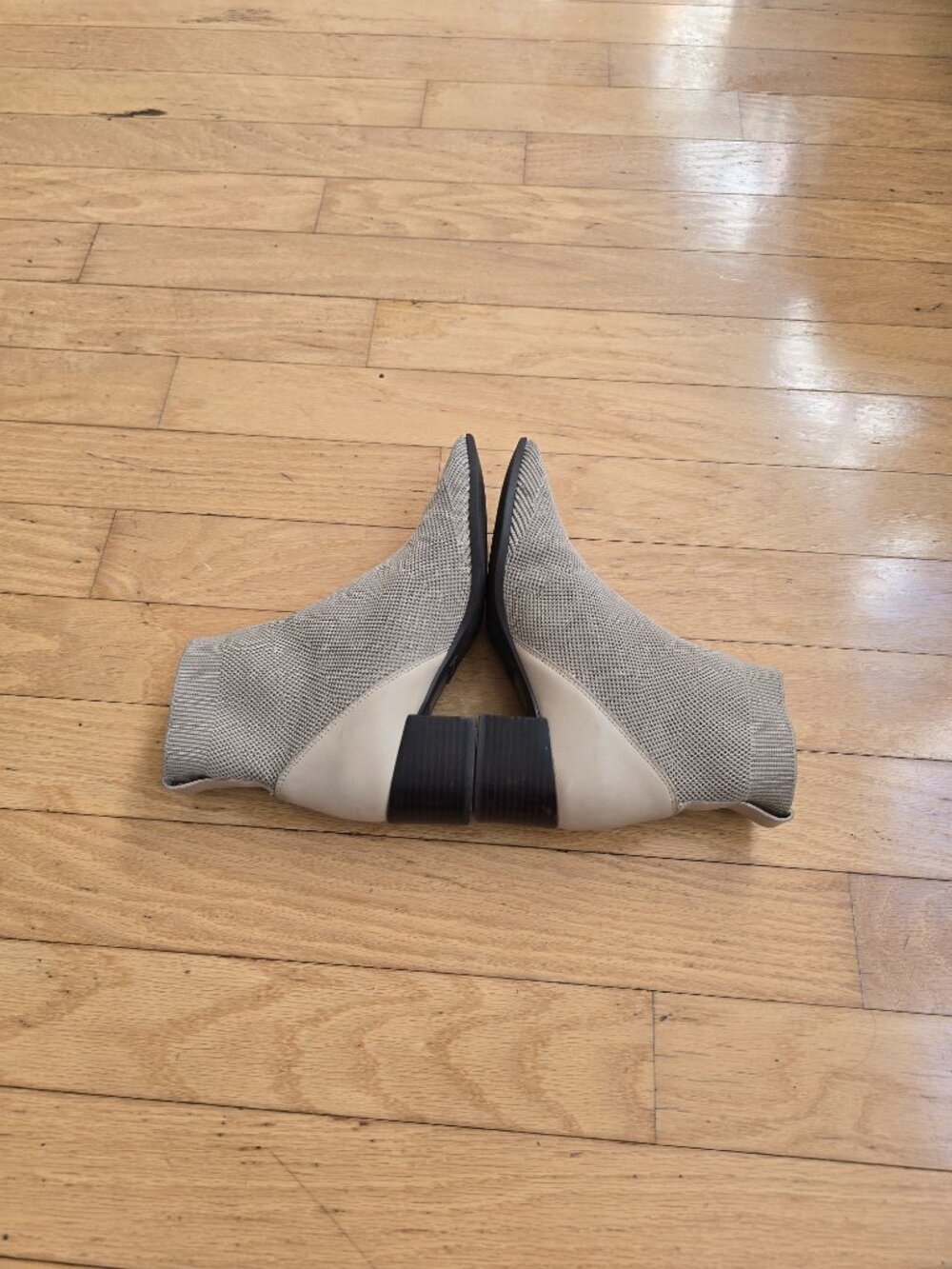 Everlane | Monochrome Taupe Beige Pointed Toe Knit Ankle Booties  | WMS 7.5 - Picture 8 of 11